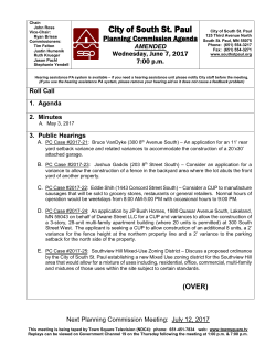 Most Recent Agenda - City of South St. Paul