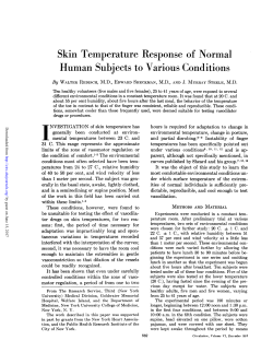 Skin Temperature Response ofNormal