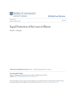 Equal Protection of the Laws in Illinois - Via Sapientiae