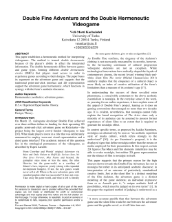 Double Fine Adventure and the Double Hermeneutic Videogame