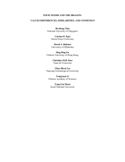 FOUR TIGERS AND THE DRAGON: VALUES DIFFERENCES