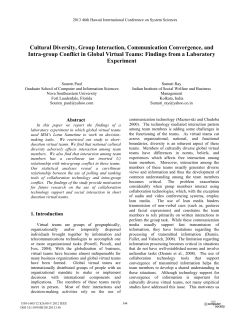 Cultural Diversity, Group Interaction, Communication Convergence