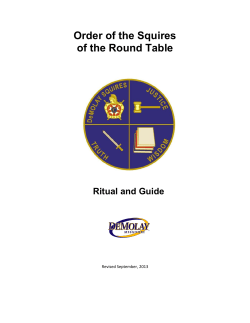 Order of the Squires of the Round Table Ritual and Guide