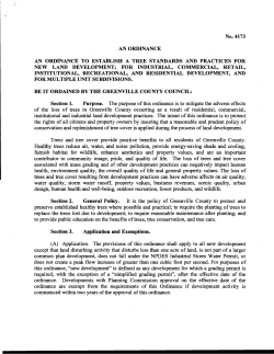 Tree Ordinance - Greenville County