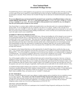 Overdraft Privilege Service - The First National Bank of Vinita