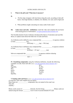 Acids, Bases, and Salts