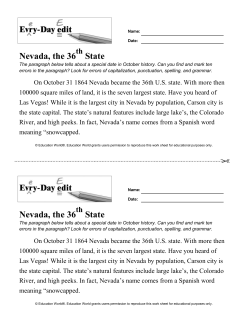Nevada, the 36 State Nevada, the 36 State