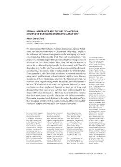 GERMAN IMMIGRANTS AND THE ARC OF AMERICAN