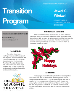 2016-12-01 Transition - Jewel C. Wietzel Center