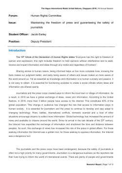 Maintaining the freedom of press and