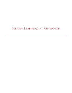 Lesson: Learning at Ashworth