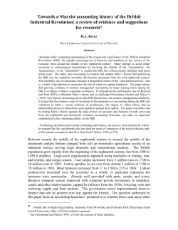 Towards a Marxist accounting history of the British Industrial