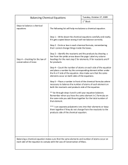 Balancing Chemical Equations