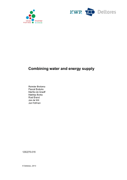 Combining water and energy supply - Wageningen UR E
