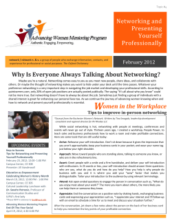 Networking and Presenting Yourself Professionally
