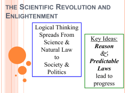 The Enlightenment &ndash; 1600s to mid