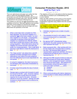 Consumer Protection Reader, 2012