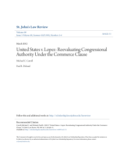 United States v. Lopez - St. John`s Law Scholarship Repository