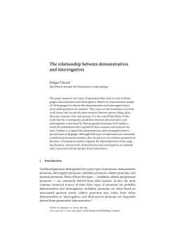 The relationship between demonstratives and interrogatives