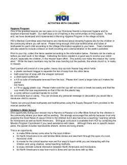 ACTIVITIES WITH CHILDREN Hygiene Program