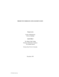 PREDICTIVE MODELING USING SEGMENTATION Nissan Levin