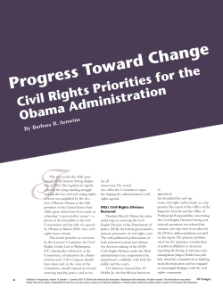 Civil Rights Priorities for the Obama Administration