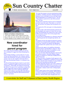 January - Sun Country Health Region