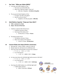 I- Gas Tank: “Miles per Gallon (MPG)” II