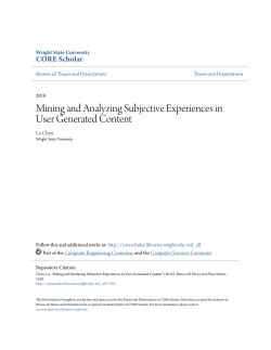 Mining and Analyzing Subjective Experiences in