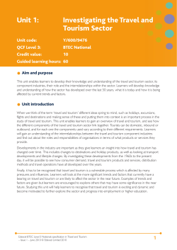 Unit 1: Investigating the Travel and Tourism Sector - Edexcel