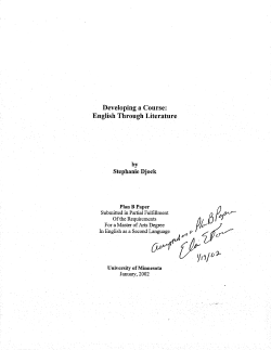 Developing a Course: English Through Literature
