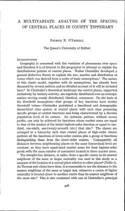 a multivariate analysis of the spacing of central places in county