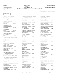 BAND 2016 &ndash; 2017 HIGH SCHOOL I S S M A Approximate times