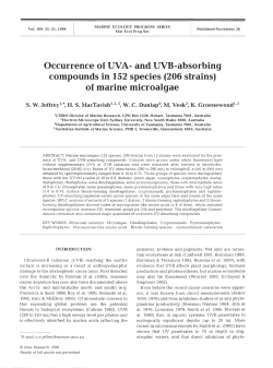 Occurrence of UVA- and UVB-absorbing compounds in 152 species