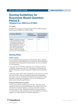 AP U.S. HISTORY EXAM Scoring Guidelines for Document