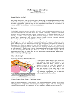 Declawing and Alternatives