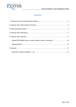 Online Expenses - Claim Submission Guide