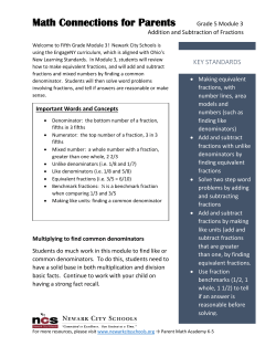Math Connections for Parents Grade 5 Module 3