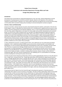 Federal Court of Australia - Department of Foreign Affairs and Trade
