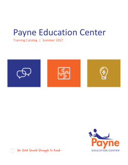 Summer 2017 Training Catalog