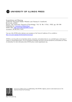 Synaesthesia and Meaning