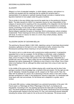 1 DECODING ALLEGORIA SACRA ALLEGORY Allegory is a form of