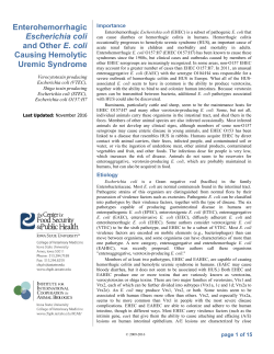 Enterohemorrhagic Escherichia coli Infections