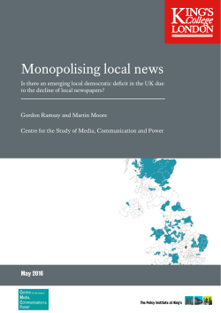 Monopolising local news