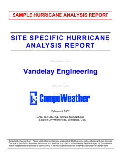 Sample Hurricane Formal Report