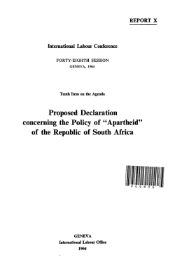 Proposal Declaration Concerning the Policy of "Apartheid"