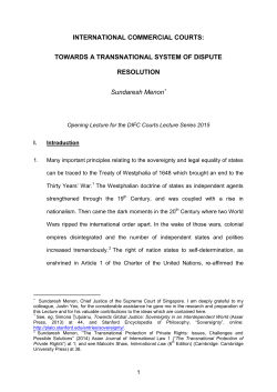 INTERNATIONAL COMMERCIAL COURTS: TOWARDS A