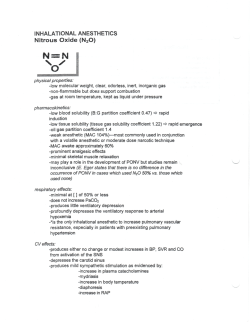 INHALATIONAL ANESTHETICS Nitrous Oxide (N2O)