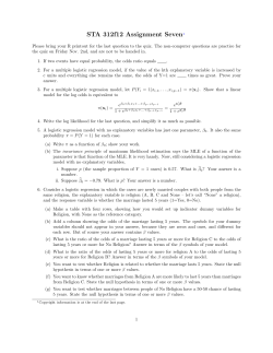 Assignment 7 - Department of Statistical Sciences