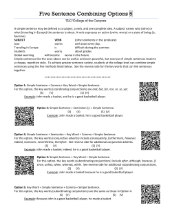 Five Sentence Combining Options 5